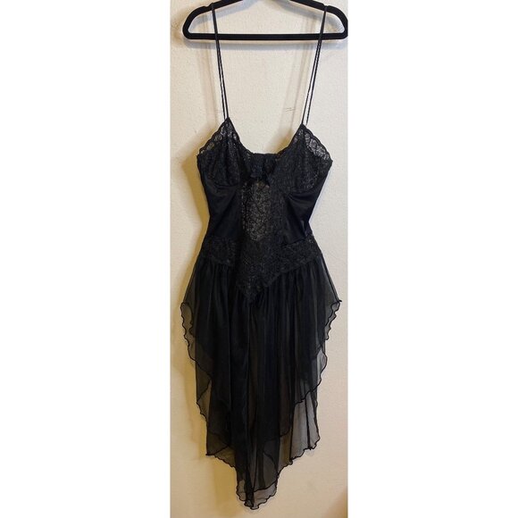 Vintage Empire Intimates Fairy Goth Sheer Negligee Lingerie Pixie Black Sheer M